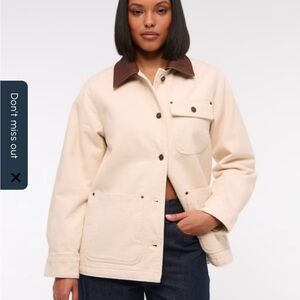 Abercrombie & Fitch Cream and Brown Utility Jacket